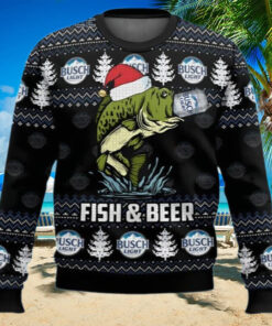Fish Santa Busch Light Ugly Sweater