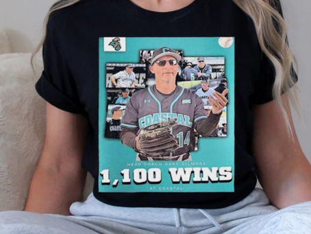 Congratulations To Coach Gary Gilmore Has Reached 1100 Career Wins At Coastal Carolina Shirt