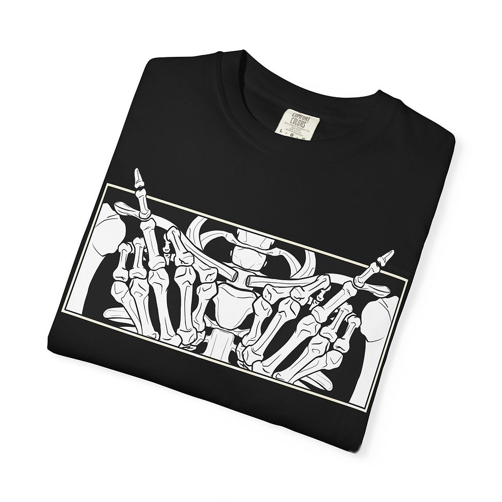 Thumbnail: Middle Fingers Up Till The Reaper Shows Up - Cotton Tee