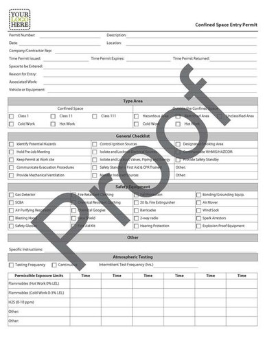 Confined Space Entry Permit | On-Track Safety