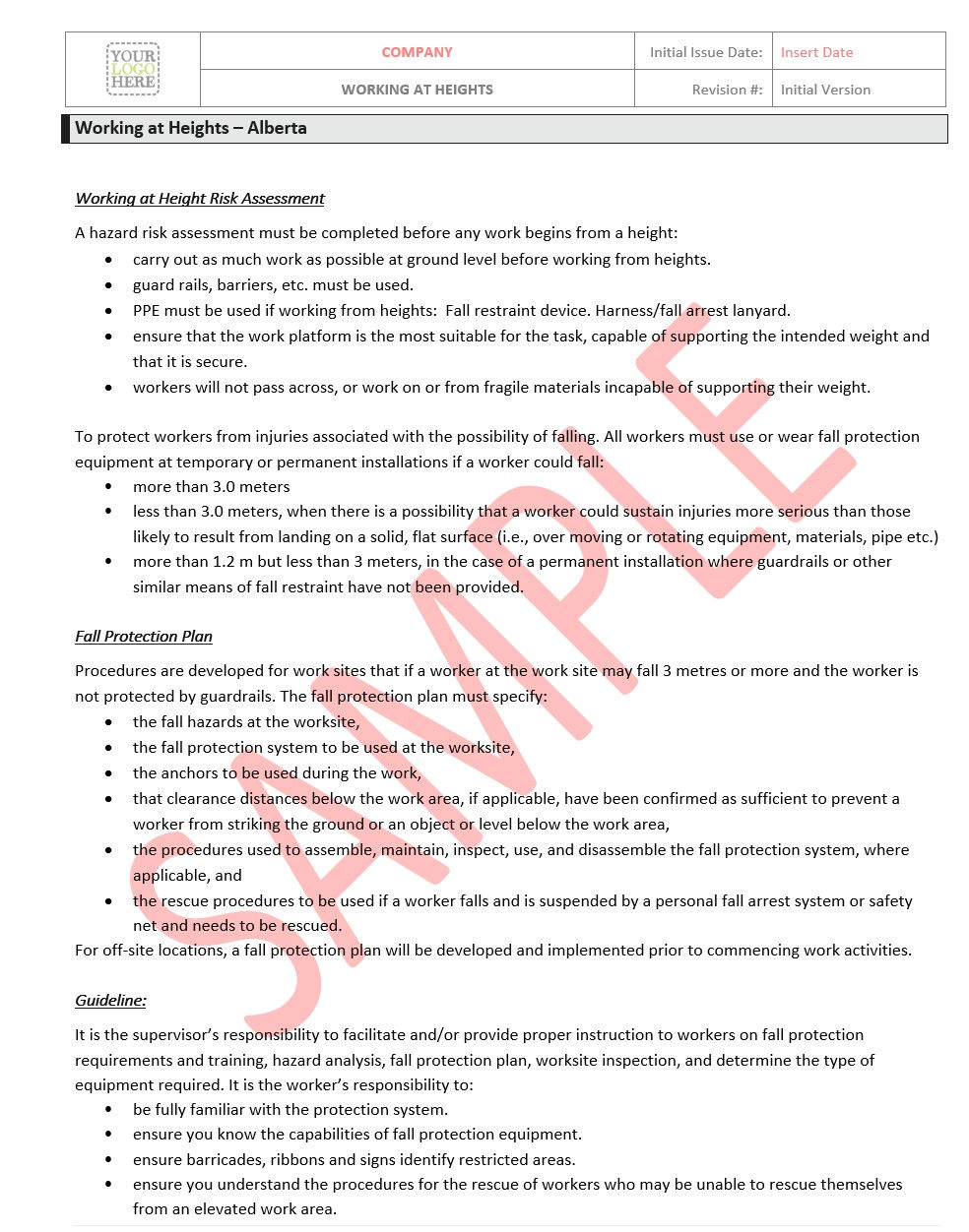 Working at Heights - Alberta RAVS