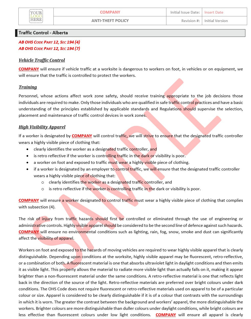 Traffic Control - Alberta RAVS
