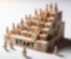 numbered stacked wooden-blocks with figures climbing up