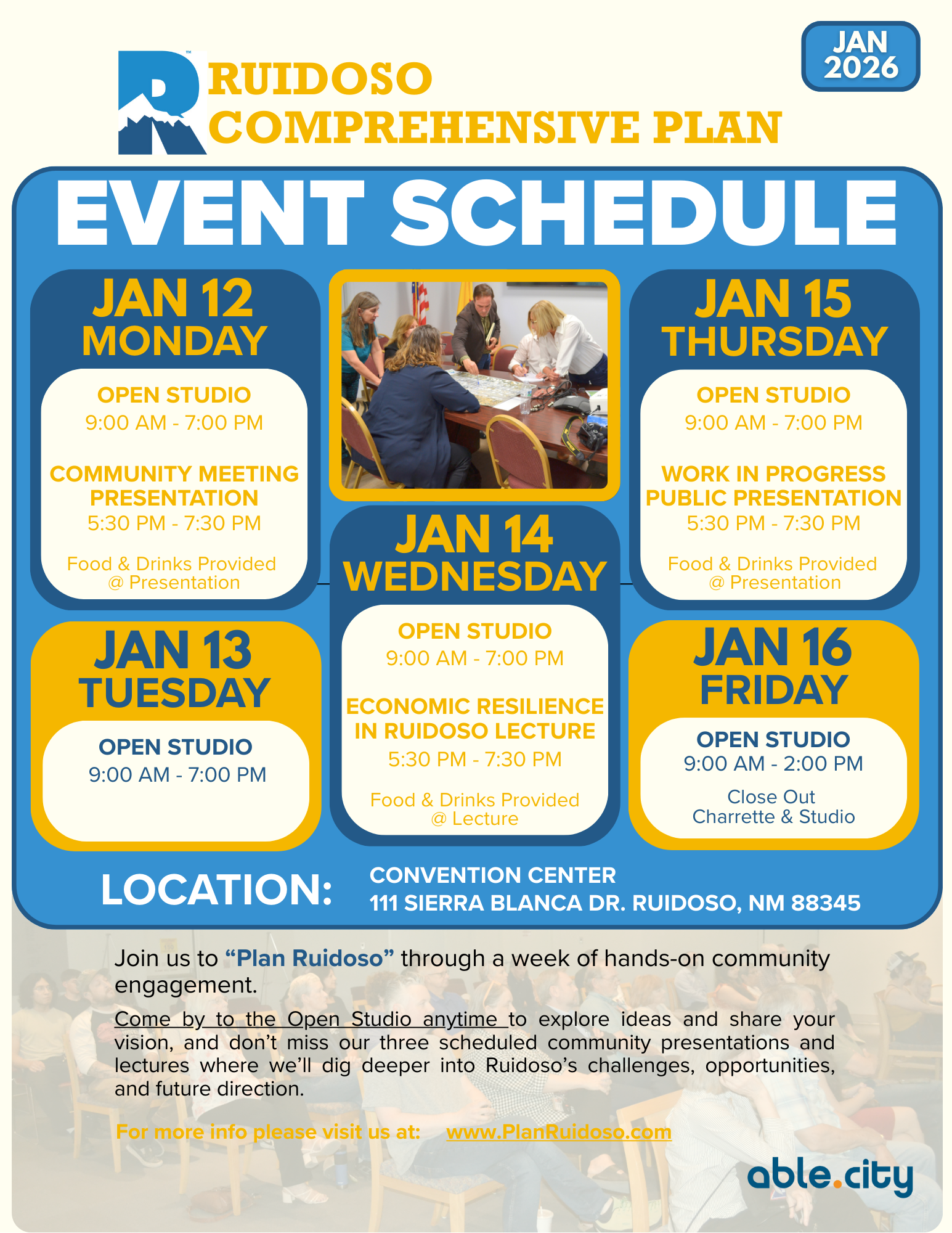 Ruidoso Comp Plan Charrette Schedule 2025
