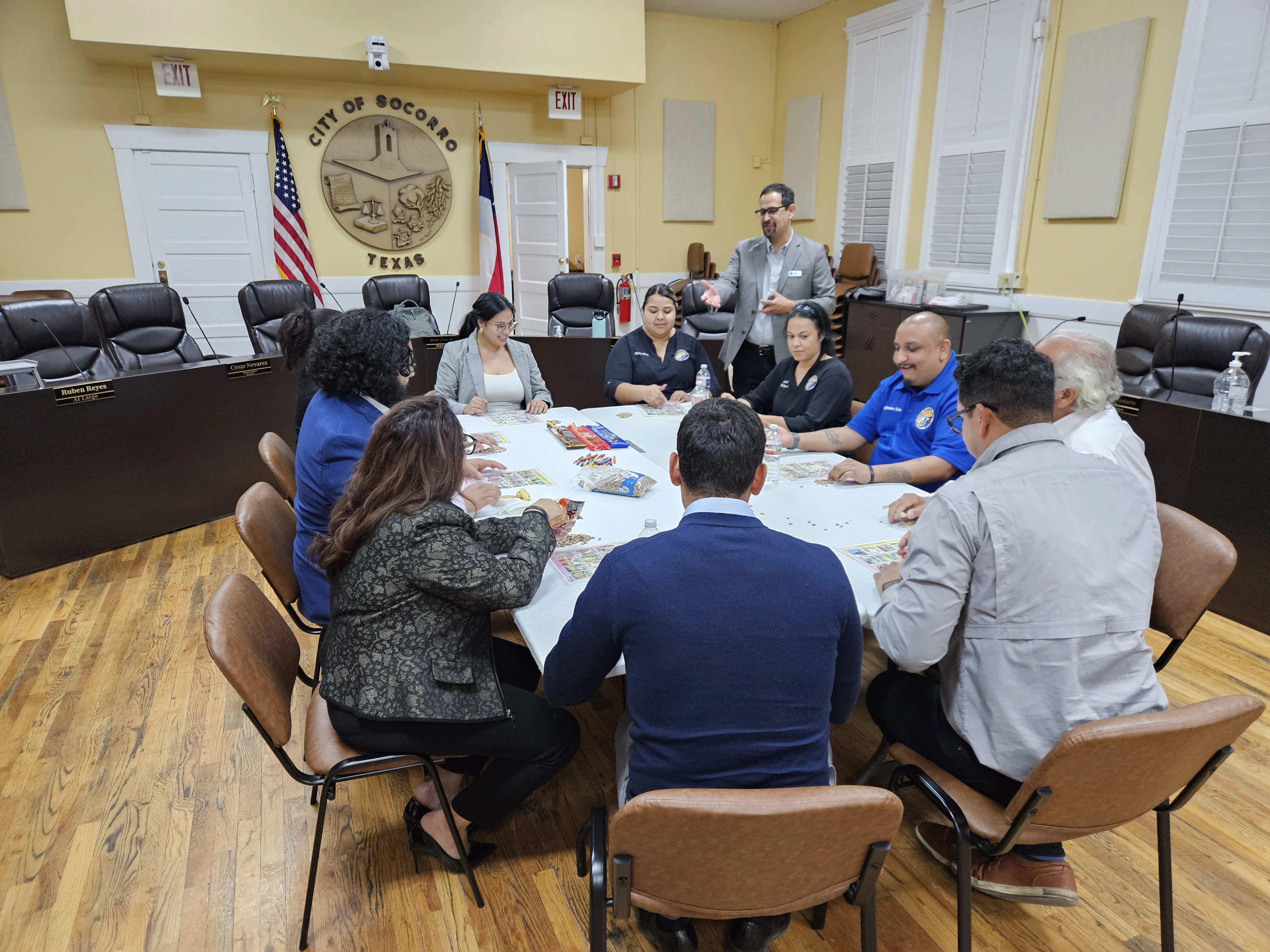City of Socorro staff presenting UDC updates to attendees at the Community Open House event.