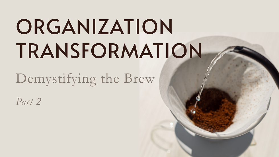 Organization Transformation – Demystifying the Brew – Part 2