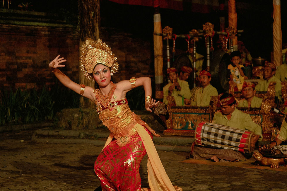 Balinese dancers performing during the Bali Arts Festival opening ceremony