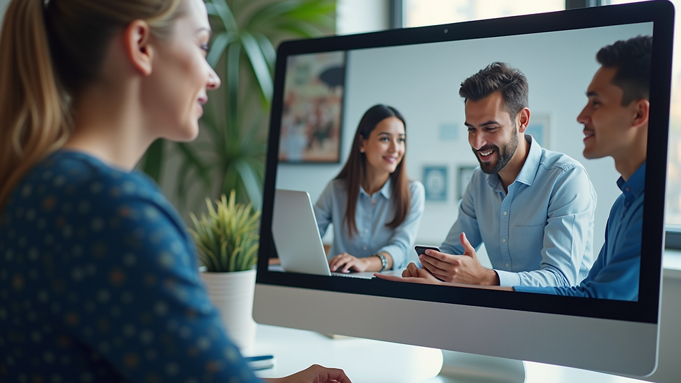 Close-up view of a computer screen showing an online English proficiency test interface