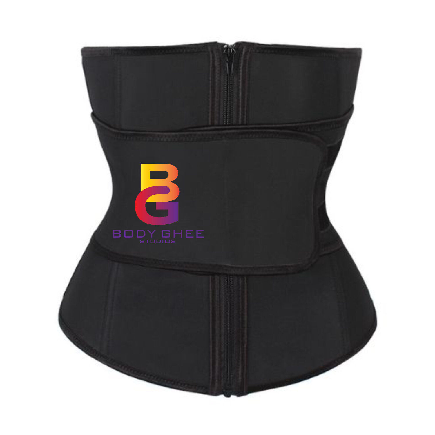 Black Latex Cross Strapped Waist Trainer