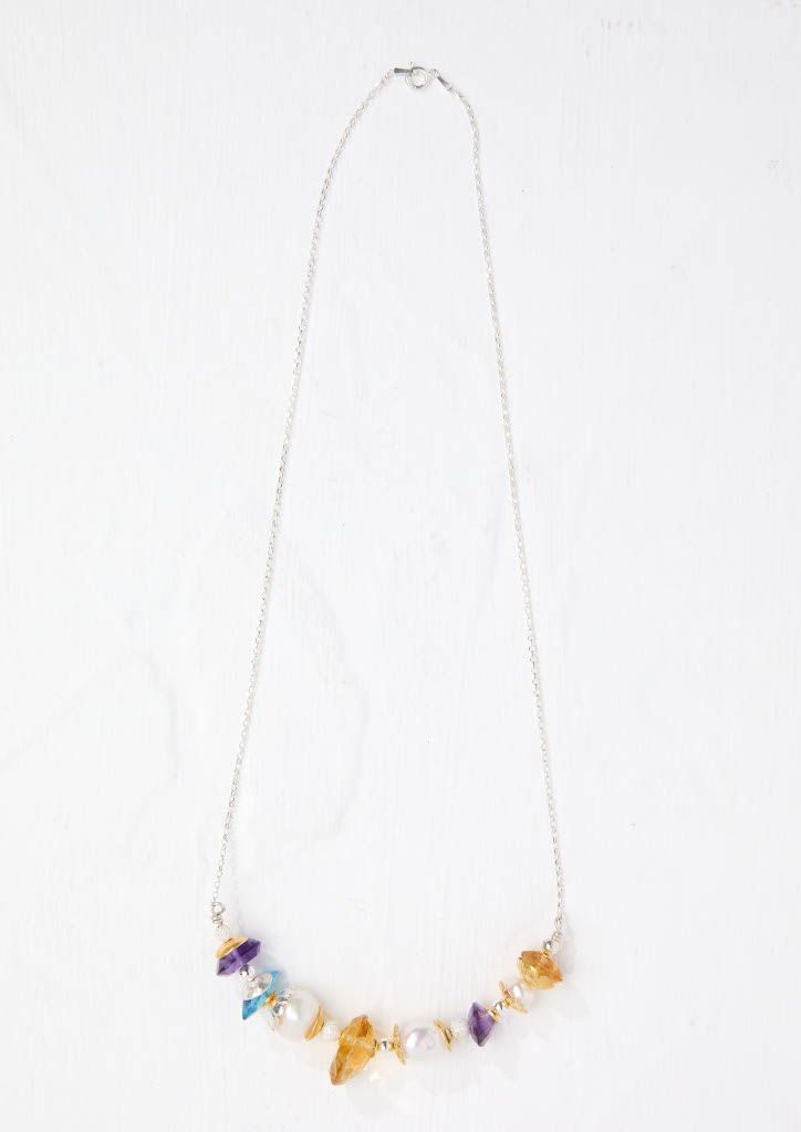Thumbnail: Multi stone + pearl necklace
