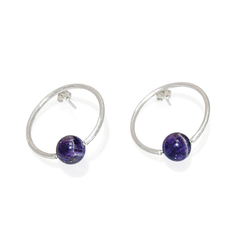 AMETHYST OVALE EARRINGS
