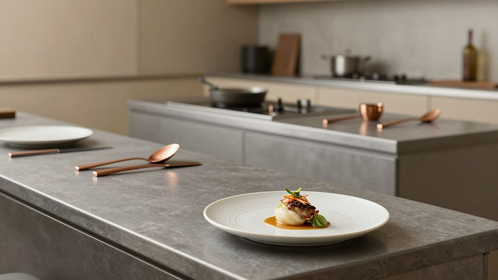 chef smiling in a fine dining kitchen