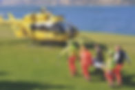Equipe de resgate de helicóptero
