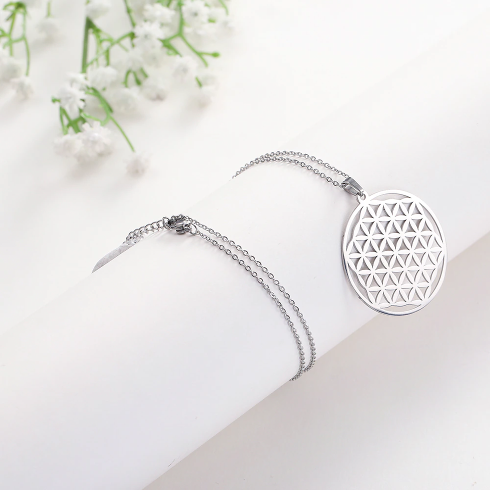 Thumbnail: Lemegeton Sacred Geometry Women Accessories Stainless Steel Necklace Jewelry