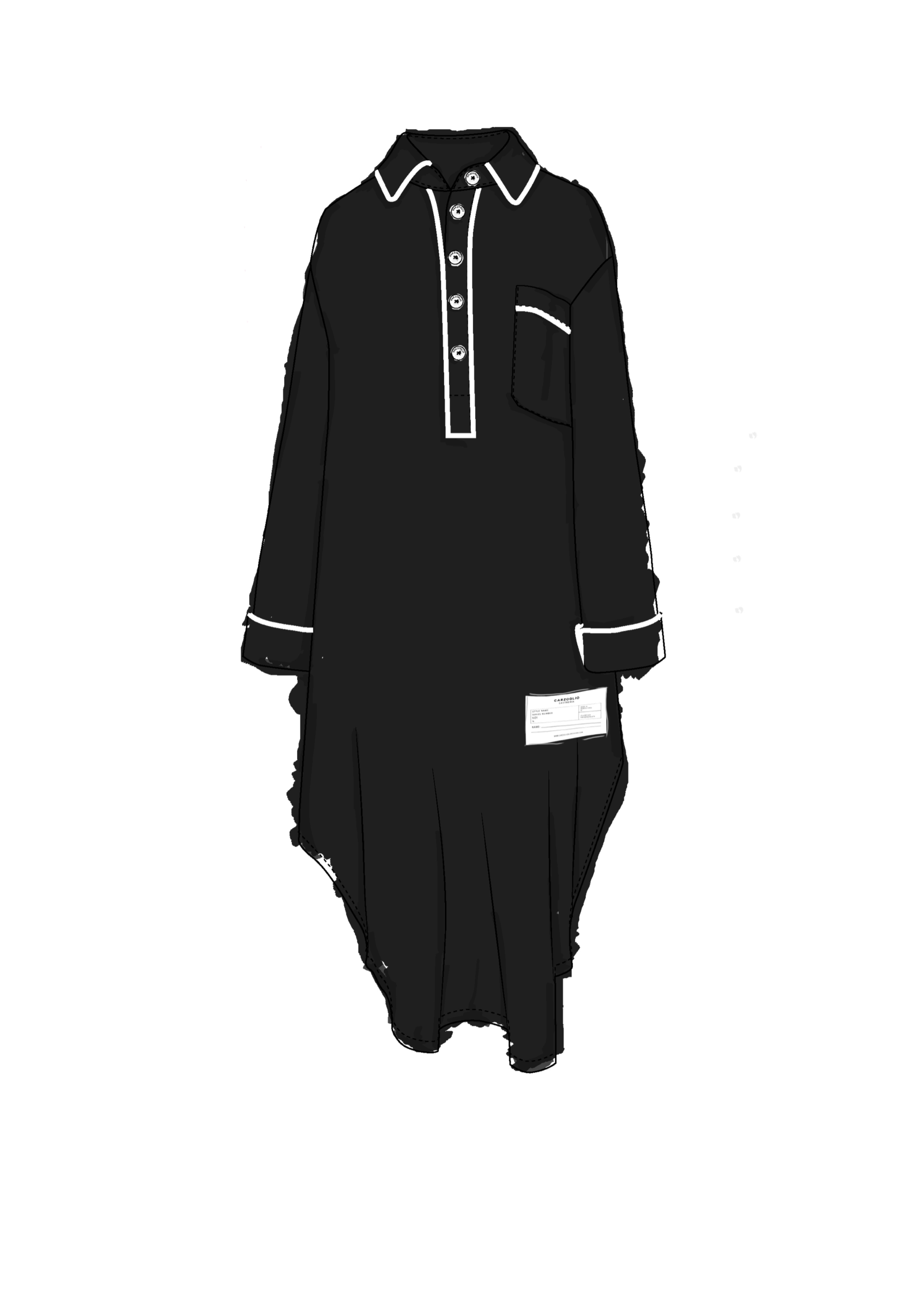 Nightshirt NEGRO c/ vivo blanco