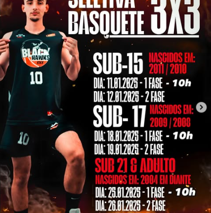 PENEIRA DE BASQUETE 3x3 NA EQUIPE BLACK HAWKS (2025)