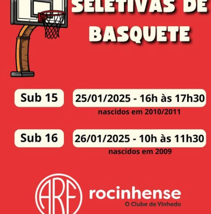 ROCINHENSE BASQUETE ANUNCIA PENEIRA DE BASQUETE PARA 2025