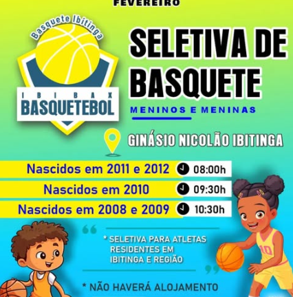 BASQUETE IBITINGA ANUNCIA PENEIRA DE BASQUETE PARA 2025