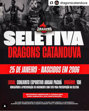 PENEIRA DE BASQUETE NA EQUIPE DRAGONS CATANDUVA (2025)
