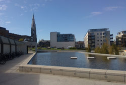 Devant la bibliothèque