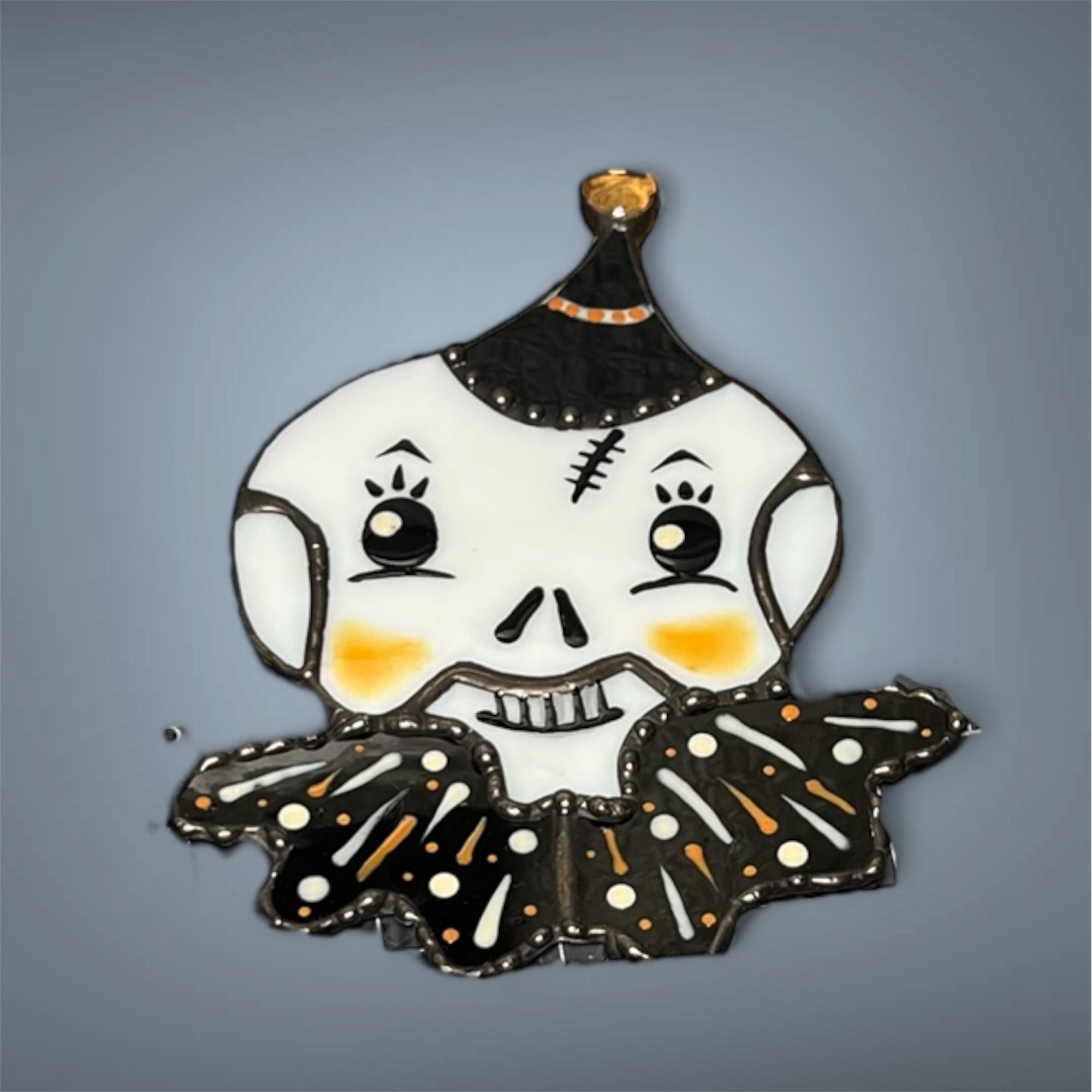 Vintage Skull Stained Glass Sun Catcher