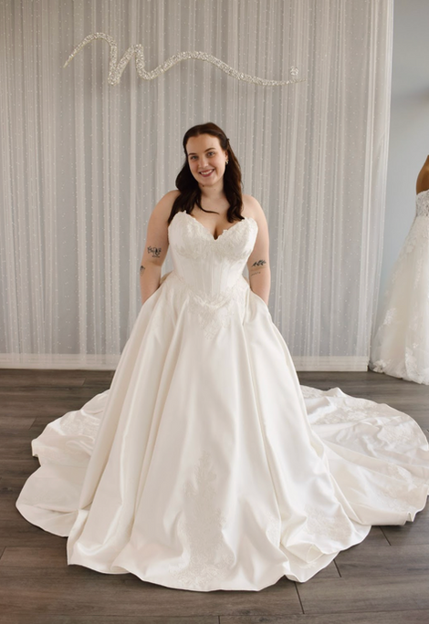 The Basque Drop Waist Trend: A Bridal Silhouette We’re Loving at Marcella’s Bridal