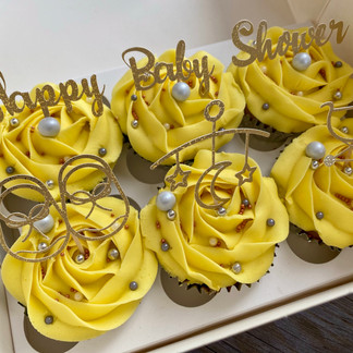 Yellow Baby Shower Cupcakes