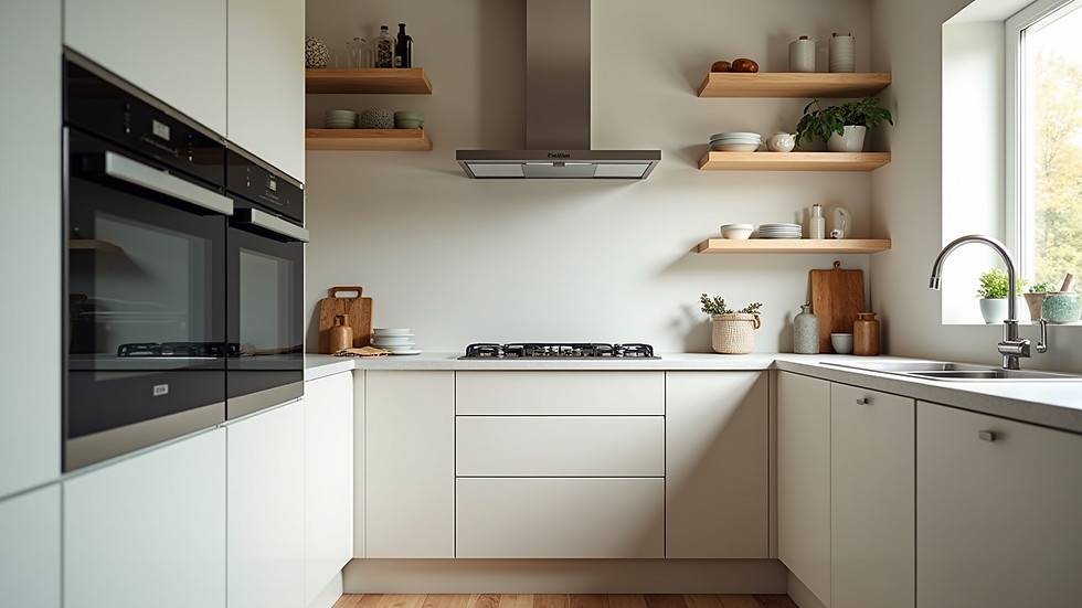 Eye-level view of a beautifully renovated kitchen with modern appliances