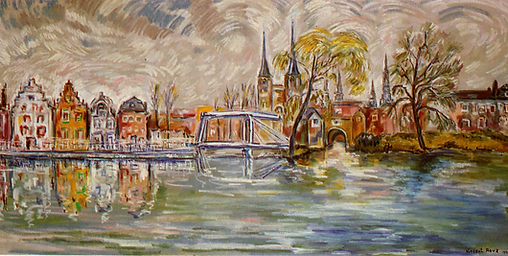 Vue Delft (huile sur toile, 1990)