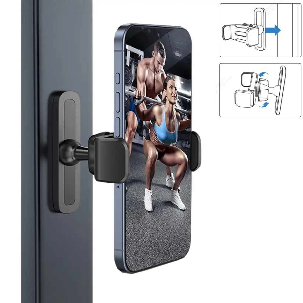 Magnetic Phone Holder for Gym, 360° Adjustable 