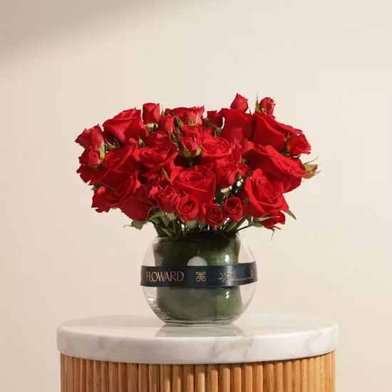 Golden Heart Roses Vase