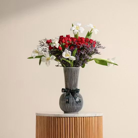 Colorful Flowers Vase