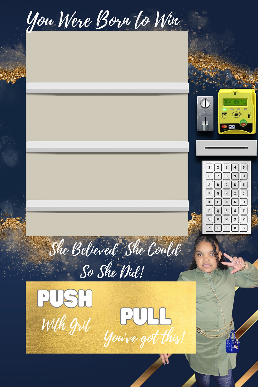 Thumbnail: Wooden Vending Machine  Inspired Keepsake Box With Shelves