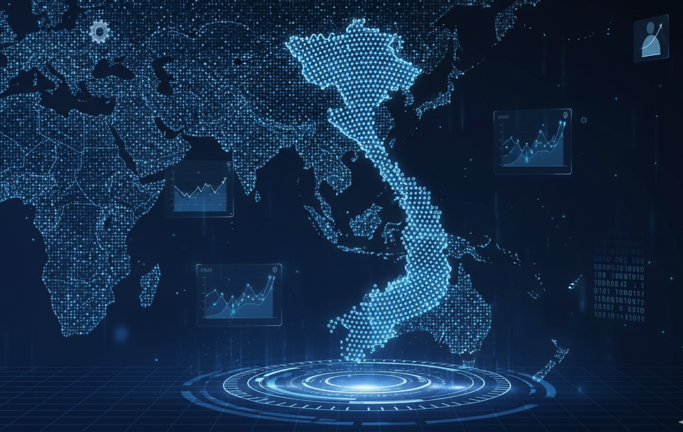 Mapa Azji z wyróżnionym Wietnamem