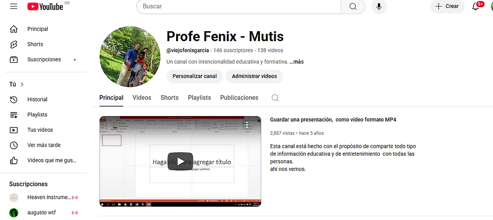 Canal educativo - Youtube