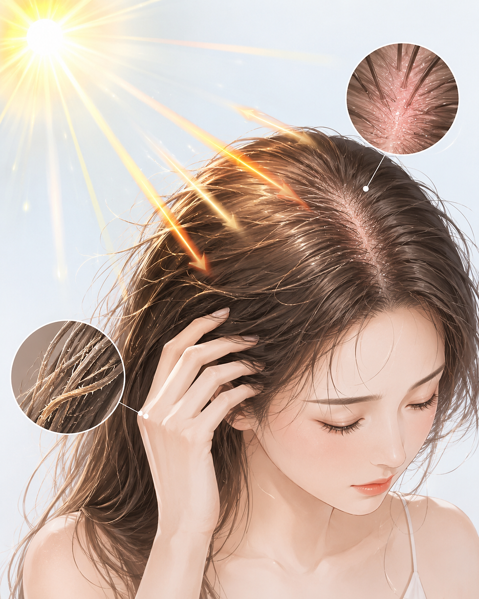 夏の頭皮、紫外線にやられてます。