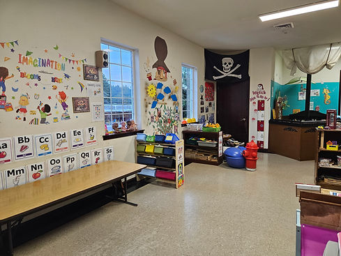 Kids corners pre-kindergarten room theme pirate with a pirate ship and cool decorations