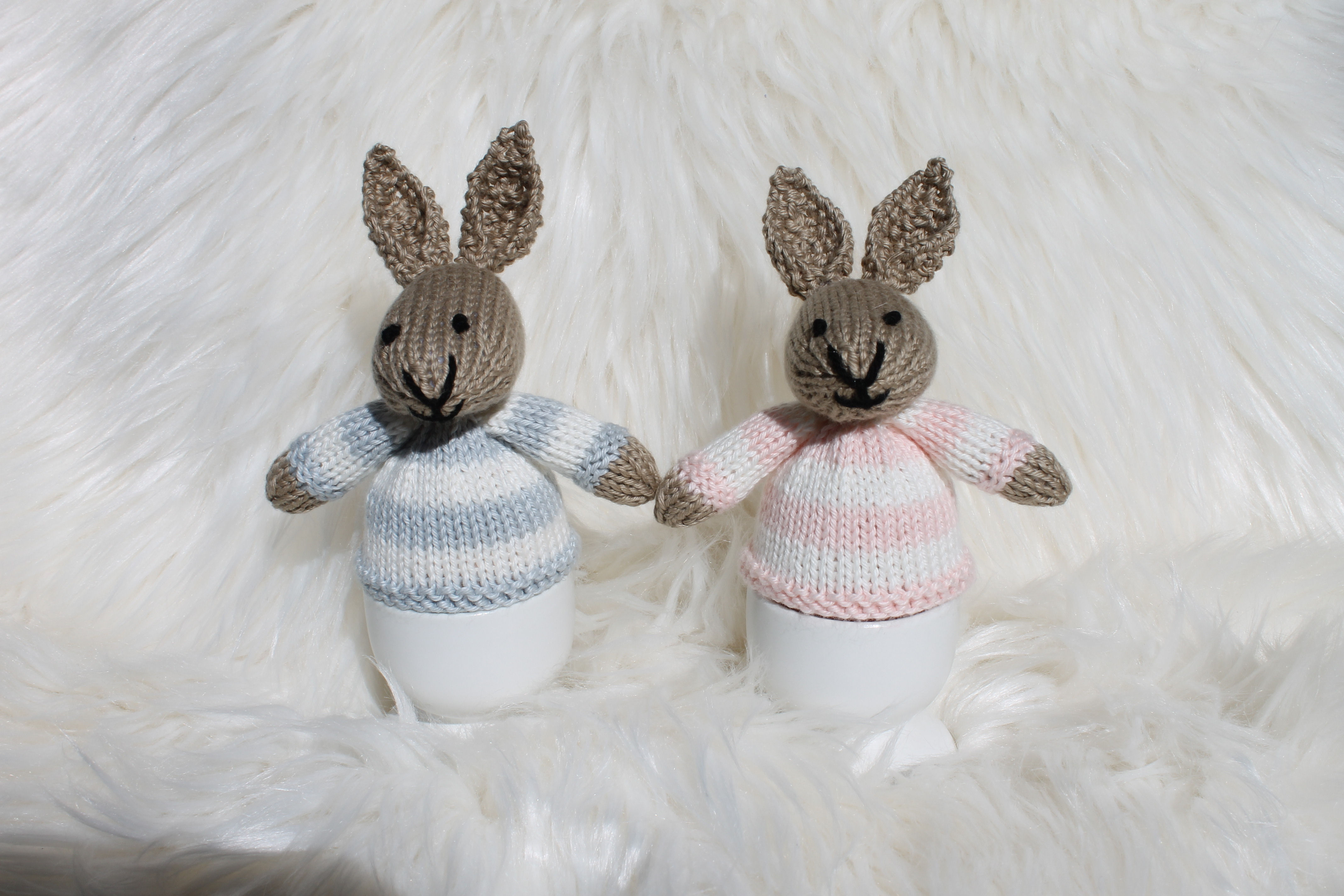Mr & Mrs Rabbit Egg Cosies