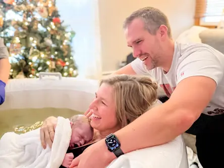 He's Here: Kayla's Peaceful Birth at Home in Front of the Christmas Tree with her "Big" Baby at 41 Weeks