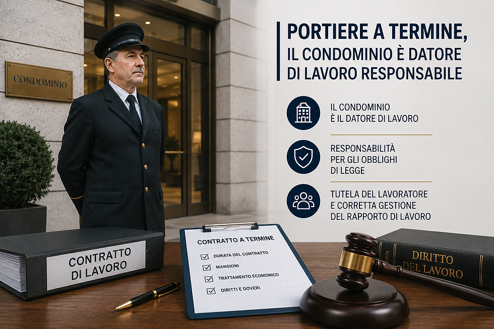 Portiere a termine, il condominio è datore di lavoro responsabile