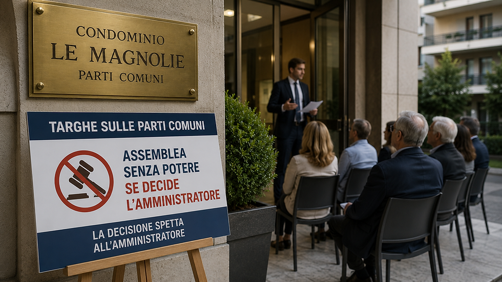 Targhe sulle parti comuni, assemblea senza potere se decide l’amministratore