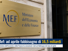 Mef: ad aprile fabbisogno di 16,5 miliardi