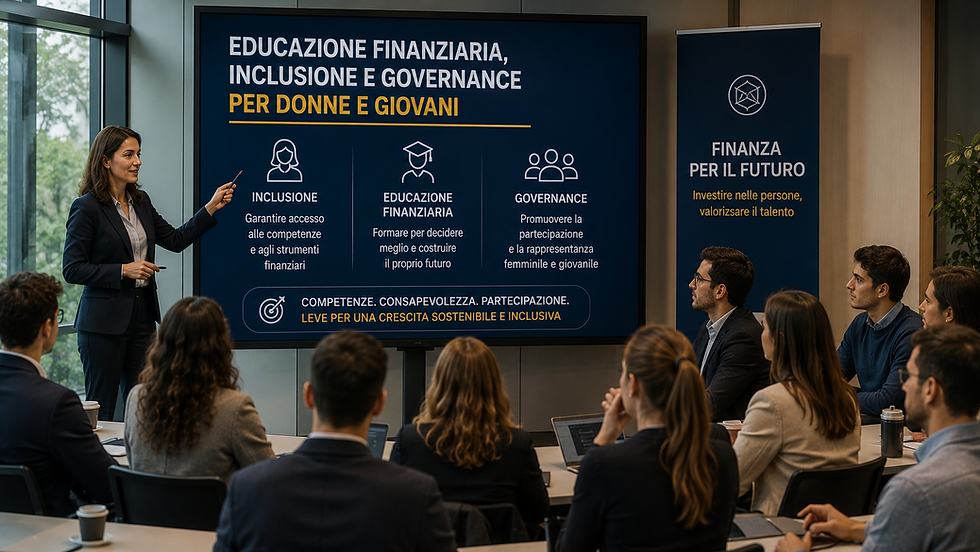 Educazione finanziaria, inclusione e governance per donne e giovani