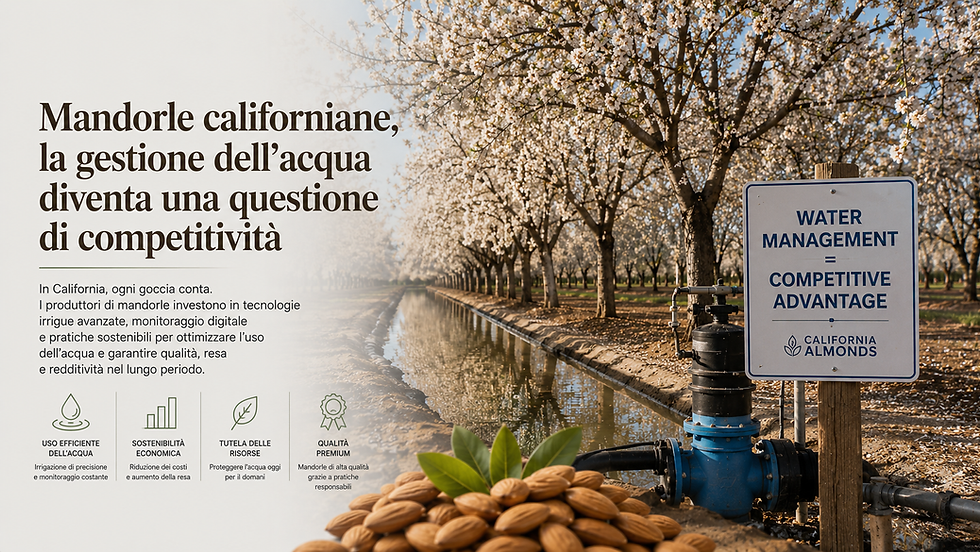Mandorle californiane, la gestione dell’acqua diventa una questione di competitività