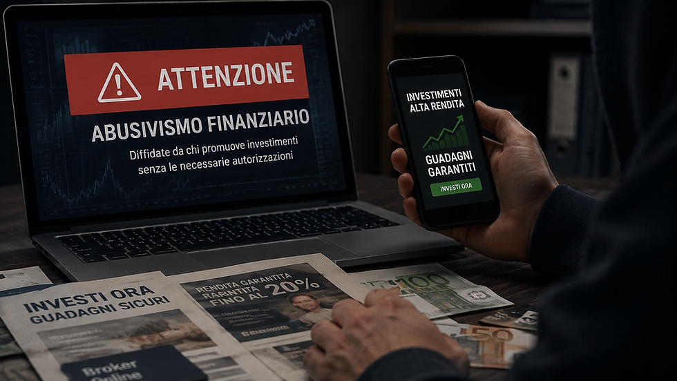 Abusivismo finanziario: Consob oscura 6 siti internet