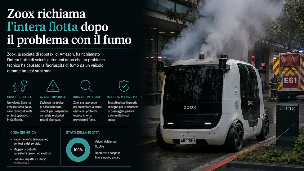 Zoox richiama l’intera flotta dopo il problema con il fumo