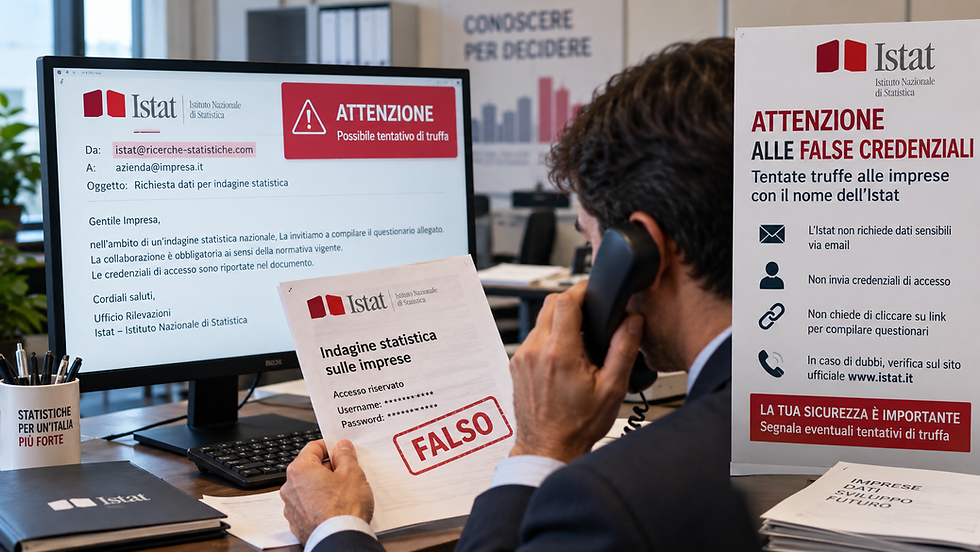 Tentata truffa alle imprese con false credenziali Istat