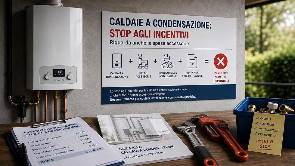 Caldaie a condensazione, lo stop agli incentivi riguarda anche le spese accessorie