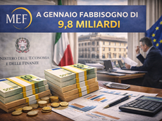 Mef: a gennaio fabbisogno di 9,8 miliardi
