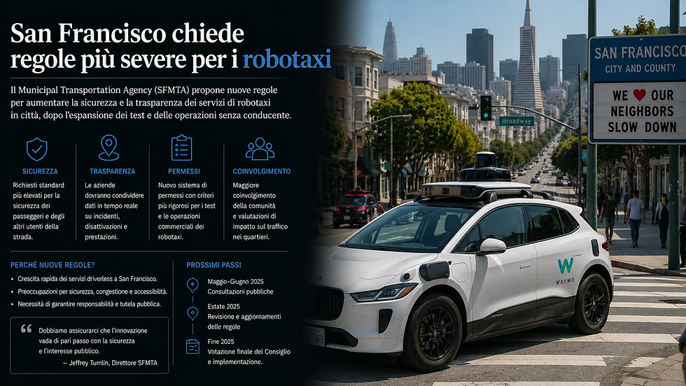 San Francisco chiede regole più severe per i robotaxi